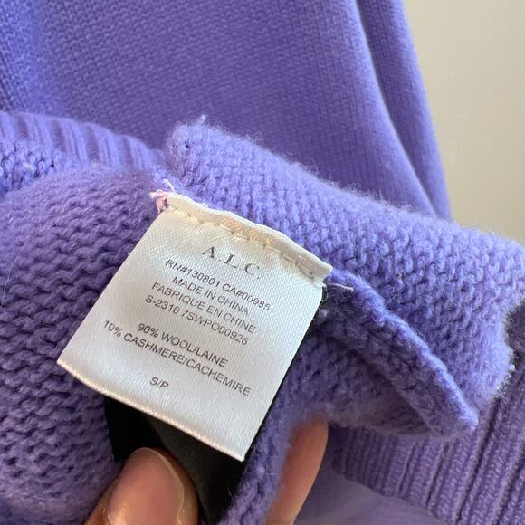 A.L.C. Ayden Purple Wool Cashmere Sweater Size S - Picture 6 of 10